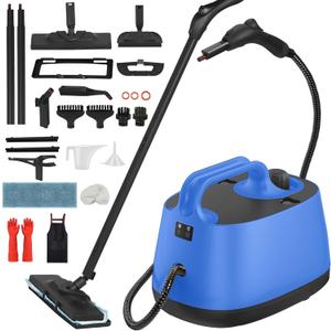 Steam Cleaner, Multipurpose Heavy Duty Canister Steamer with 25 Accessories Handheld Steam Mop Included, for Multi-Surface Floors Cleaning, Upholstery, Car Detailing, Grout, Tile (Blue)