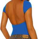 ForeFair Women Sexy Backless Short Sleeve Slim Fit Crewneck Summer Casual Y2K Crop Tee Medium