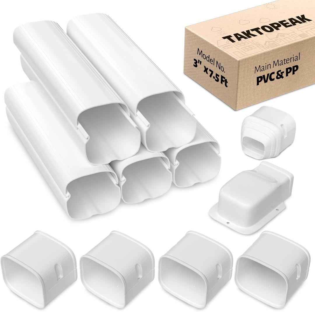 3" 7.5 Ft Mini Split Line Set Cover, Line Set Cover for Mini Split Air Conditioner and Central AC