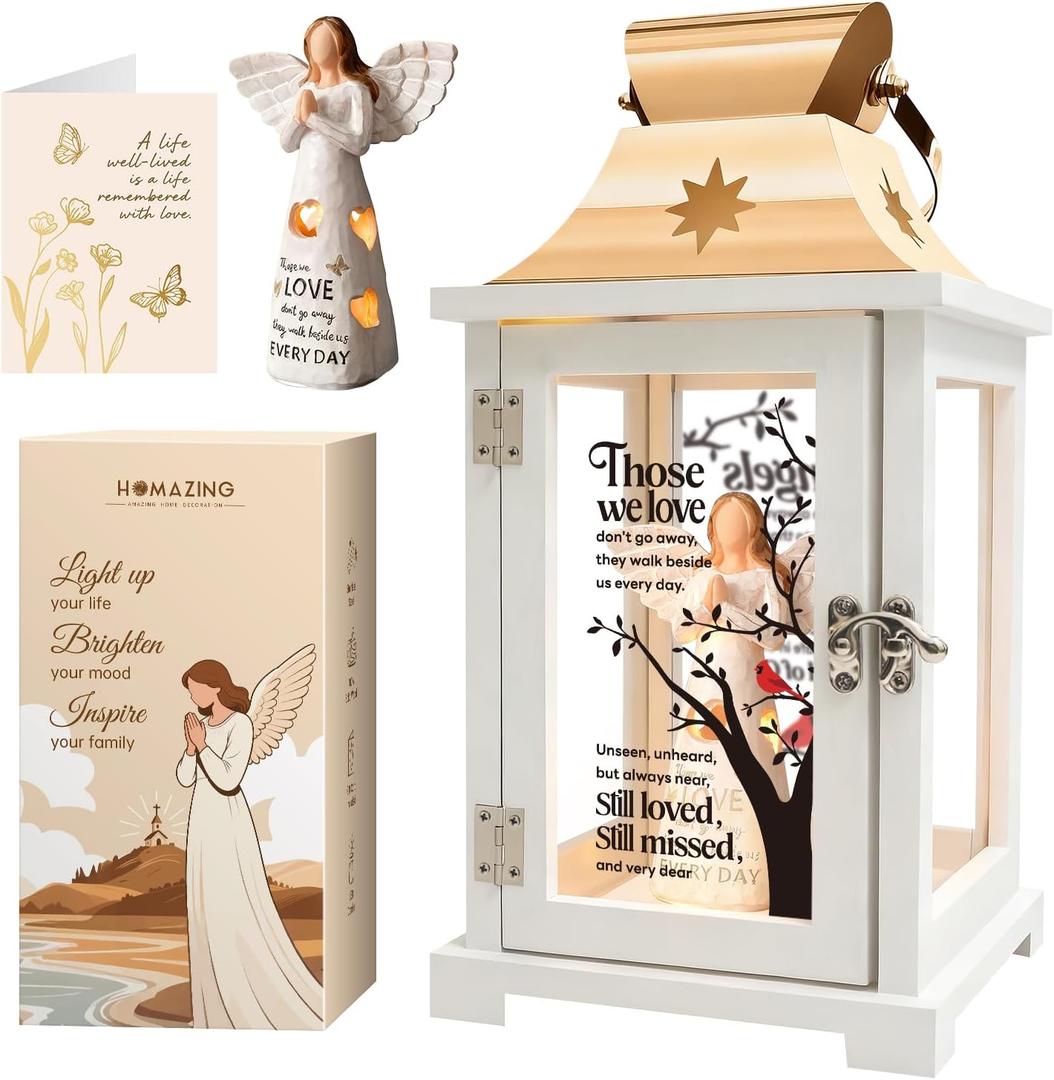 Memorial Lantern, Sympathy Gifts for Loss of Mom/Dad/Loved One, Bereavement Funeral Gifts, in Memory of Loved One Lantern, Celebration of Life, Memorial Gifts, Those We Love Don't Go Away