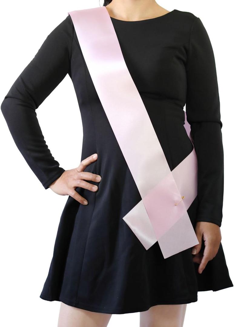 24 Pack Pink Blank Sash, Plain Satin Sashes for Pageants and Party Decorations
