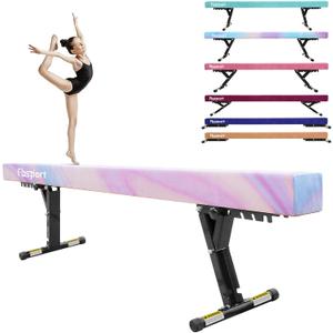 FBSPORT 8ft Adjustable Balance Beam: High and Low Floor Beam Gymnastics Equipment for Kids/Adults,Gymnastics Beam for Training,Practice, Physical Therapy and Professional Home Training with Legs