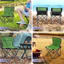 Byliable Kids Camping Chair, Kids Folding Chair for Outdoor, Lightweight Backpacking Chair, Armless Foldable Lawn Chair for Outdoor Camping Hiking Beach Sports and Picnic, Green, with Carry Bag