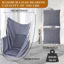 Beeveer 2 Pieces Hammock Chair Hanging Rope Swing Large Swing Chair Seat Cushion Included for Indoor Outdoor Home Bedroom Patio Yard Balcony,Max 300 Lbs(Gray)