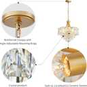WUZUPS Crystal Chandelier Pendant Ceiling Light Modern Lighting Fixture for Bedroom Hallway Entry Kitchen Bathroom, H 21.1" x W 19.3", E12 Base, Gold, Pendant Light, 21.1" High 19.3" Wide
