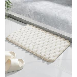 YIHOUSE Bathroom Rugs 20"x32", 1 inch Thick Extra Soft Absorbent Bath Mat for Bathroom, Non-Slip, Dry Quickly, Machine Washable Bath Rug for Sink, Shower, Toilet, White