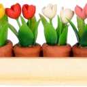 Dollhouse Miniature Window Box w/Flower Pots by International Miniatures