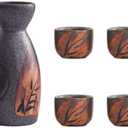 Maya Star Japanese Sake Set Sake Cup Set Traditional Hand Painted Design Porcelain Pottery Ceramic Wine Glasses - A07