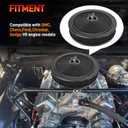 14"x3" High Flow Round Air Cleaner Filter Assembly Kit Compatible with GMC Chevy Ford Chrysler Dodge V8, for Carburetor 5-1/8" Carb Neck, Flow-Thru Lid, Washable and Reusable, Black Chrome