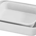 STAUB Ceramics Rectangular Baking Dish Set, 2 pc, White