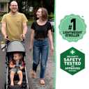 3Dlite ST Convenience Stroller, Black & Gray - Lightweight Stroller with Steel Frame, Large Seat Area, Multi-Position Recline, Large Storage Basket - Infant Stroller for Travel and More