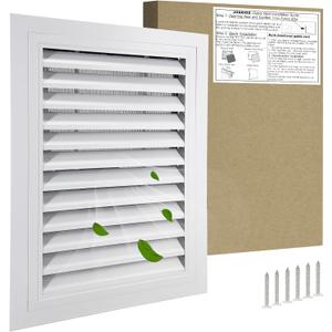 16"*22" Gable Vent,Aluminum Alloy Wall Vent Shed Vents,with Removable Strainer and 180 Degree Opening Angle.Ideal for Attic,Shed,Garage,Play House,Coop.[Inside Dimensions:13.3"w X 19.6"h]-White 1 Pack