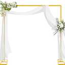 8FT x 8FT Heavy Duty Adjustable Arch Backdrop Stand, Gold Square Back Drop Metal Balloon Arch Stand Kit Frame for Party Wedding Birthday Photobooth Decorations