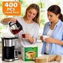 BYKITCHEN 400PCS #4 Cone Coffee Filters Fits 8-12 Cup & 14 Cup Coffee Makers, Size 4 Unbleached Disposable Coffee Filter Paper, Compatible with Ninja, Cuisinart 12-Cup/ 14-Cup & Drip Coffee Machine