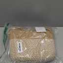 Over the Door Hanging Basket for Organizing 3 Tiers Woven Cotton Rope Wall Mount Storage basket Decorative Kitchen Hanging Organizer Bathroom include 1 door hook Flaxen Stripe