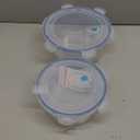 HUSANMP Large Borosilicate Tempered Glass Food Storage Containers with BPAFree Lids, [2 Pack] Round Airtight Food Containers (100oz+64oz). Microwave, Oven, Freezer and Dishwasher Safe.