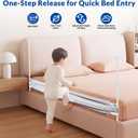 Baby Bed Rail Guard, Extra Tall Adjustable No-Gap Safety Rail for Toddlers, Fits Both King and Queen Size Beds, Single Side(78.7"×25"), Gray & Blue