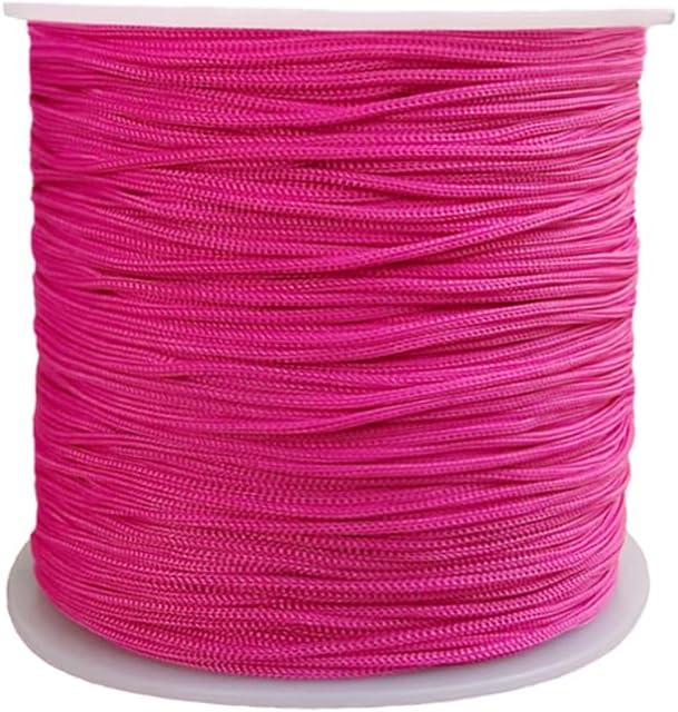 1MM 140 Yards Nylon String Cord Nylon Braided Beading Thread for Friendship Bracelet Jewelry Making Chinese Knotting Arts and Crafts Macrame (Rose Red)