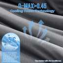 Cooling Comforter Queen Size, Q-Max 0.45 Reversible Striped Cooling Blanket for Hot Sleepers, Breathable Lightweight Silk Smooth Summer Bedding, Quilted Ice Blanket, Dark Gray
