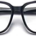 PANNER Oversized Square Blue Light Blocking Glasses for Women Men Anti Glare Reduce Eyestrain Computer Glasses (Black)