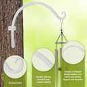 FEED GARDEN 2 Pack 12 Inch Hanging Plant Bracket Wall Hooks Decorative Plant Hangers for Outdoor Hanging Bird Feeders, Wind Chimes, Plant Baskets, White