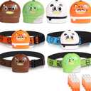 KunHe 8 Pack LED Kids Headlamp with Animal Designs Adjustable Headlight for Camping Running Christmas Stocking Stuffers Gifts for Girls Boys Batteries Included