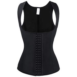 Charmian Women's Latex Underbust Waist Training Cincher Steel Boned Body Shaper Corset Vest Vest-Black X-Large