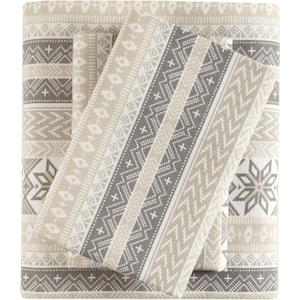 True North by Sleep Philosophy Flannel Sheets Full Size, Cozy 100% Cotton Flannel Bed Sheets, Ultra Soft Cute Sheet Set, Elastic Pocket Fits Up to 14" Mattress, Nordic 4 Piece