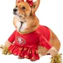 NFL Kansas City Chiefs Officially Licensed Cheer Dog Costume by MODERN HERO Includes Dress with Faux Stuffed arms and Tinsel pom-poms and Satin Bow Headband (X-Small)