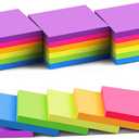 (24 Pack) Sticky Notes 3x3 in Post Bright Stickies Colorful Super Sticking Power Memo Pads, Strong Adhesive, 74 Sheets/ pad