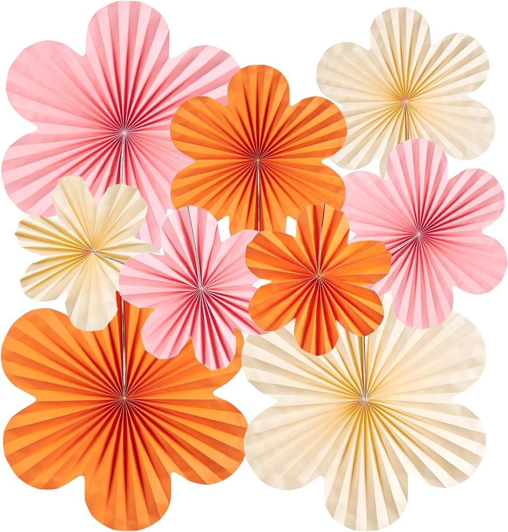 SUNBEAUTY Paper Flowers Decorations for Wall Paper Fans Classroom Decoration Paper Floral Backdrop Decor Paper Fans Decoration Hanging Paper Fans Orange Flower Wall Decor,Set of 9 SUNBEAUTY Paper Flowers Decorations for Wall Paper Fans Classroom Decoration Paper Floral Backdrop Decor Paper Fans Decoration Hanging Paper Fans Orange Flower Wall Decor,Set of 9