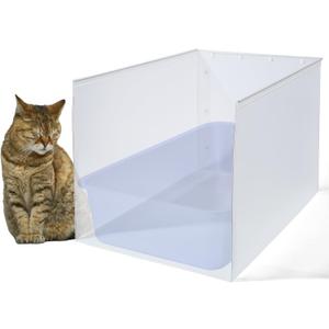 Litter Box Shield, 23.6"x15.7"x15.7"(Height) High Sided Cat Litter Box Pee Shields Without Leaking, Foldable Extra Large Cat Litter Box Enclosure Easy Clean
