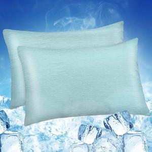 LUXEAR Cooling Pillow Cases King Size, 2 Pack Arc-Chill Cool Pillow Cases with Double-Side Design [Cooling & Cotton],Skin-Friendly Hidden Zipper Cold Pillow Cases for Hot Sleepers - Green