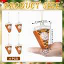Sumind 4 Pcs Christmas Ornaments Pumpkin Pie Glass Blown Ornaments for Christmas Tree Hanging Cakes and Pies Xmas Accessories Glass Blown Decorations for Xmas Tree Party Holiday Supplies