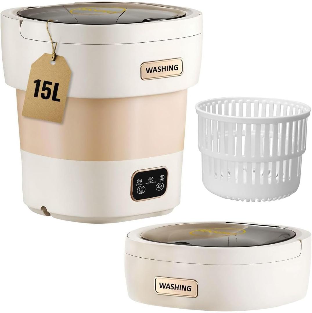 portable washing machine15L with Spin Basket  Small Washer portable for Underwear, Delicate Clothes, and Light Laundry  Ideal for Apartments, Dorms, Hotels, and Camping.