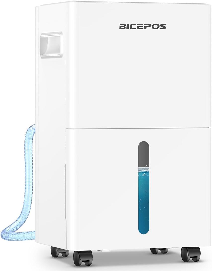 1500 sq.ft Dehumidifier for Basement, 21 Pints Dehumidifiers for Home with Drain Hose, Continuous Drainage, Auto Defrost, Intelligent Humidistat for Bedroom, Large Room, White