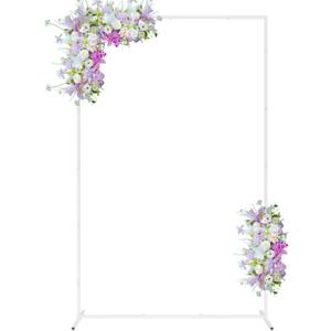 6.6FT x 4FT White Wedding Arches for Ceremony Rectangular Metal Balloon Arch Stand Kit Garden Floral Square Arch Frame Background for Anniversary Birthday Party Bridal Shower Decoration Home Decor, 6.6 Ft X 4.0 Ft