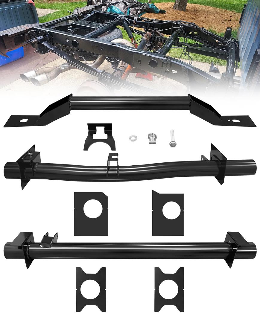 Front and Rear Fuel Tank Support Crossmember, Upper Shock Mount Crossmember Compatible with 1999-2006 Chevy Silverado 1500 & GMC Sierra 1500 2500