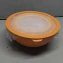 COOK WITH COLOR Mixing Bowls with Lids - 12 Piece Plastic Nesting Bowls Set includes 6 Prep Bowls and 6 Lids, Microwave Safe Mixing Bowl Set, Orange Diamond