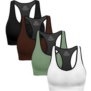 Racerback Sports Bras for Women with Pads - High Impact Athletic Tank Tops for Yoga and Workout Brassieres Bra, Size: L