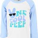 Unique Baby Boys Long Sleeve Raglan Graphic T-Shirt for Toddlers and Kids 12M