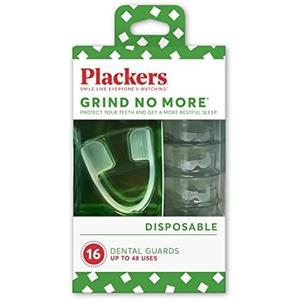 Plackers Grind No More Night Guard, Nighttime Protection for Teeth, BPA Free, Sleep Well, Ready to Wear, Disposable, One Size Fits All, 14 Count