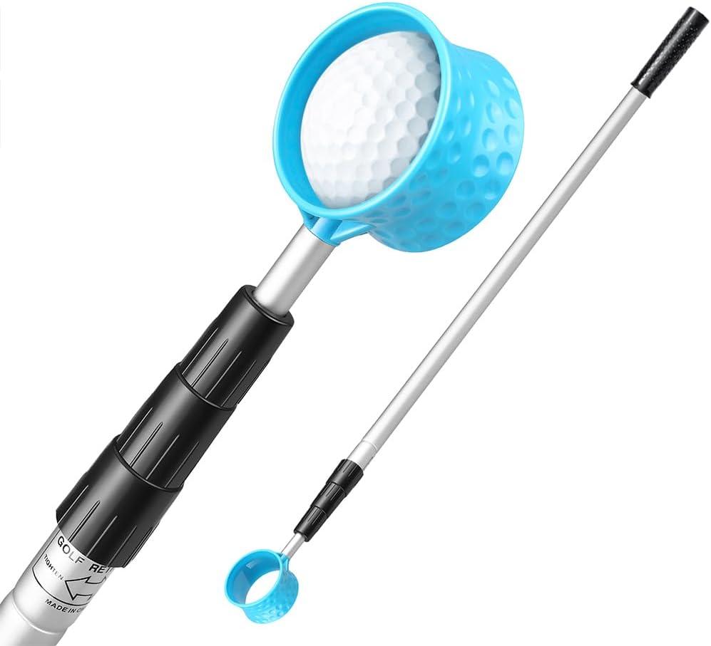 HOW TRUE Golf Ball Retriever, 15ft Aluminum Alloy Golf Ball Retriever Telescopic for Water Golf Ball Picker Grabber Golf Accessories Golf Gift
