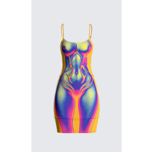 Xavier Body Print Dress - Clutch, Size S 