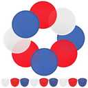 Norme 24 Pcs Foldable Flying Disc Fans Bulk with Bags 9.8 Inch DIY Handheld Folding Fly Cooling Fans Beach Flying Disc for Summer Outdoor Game Activities Independence Day(Blue, Red, White)
