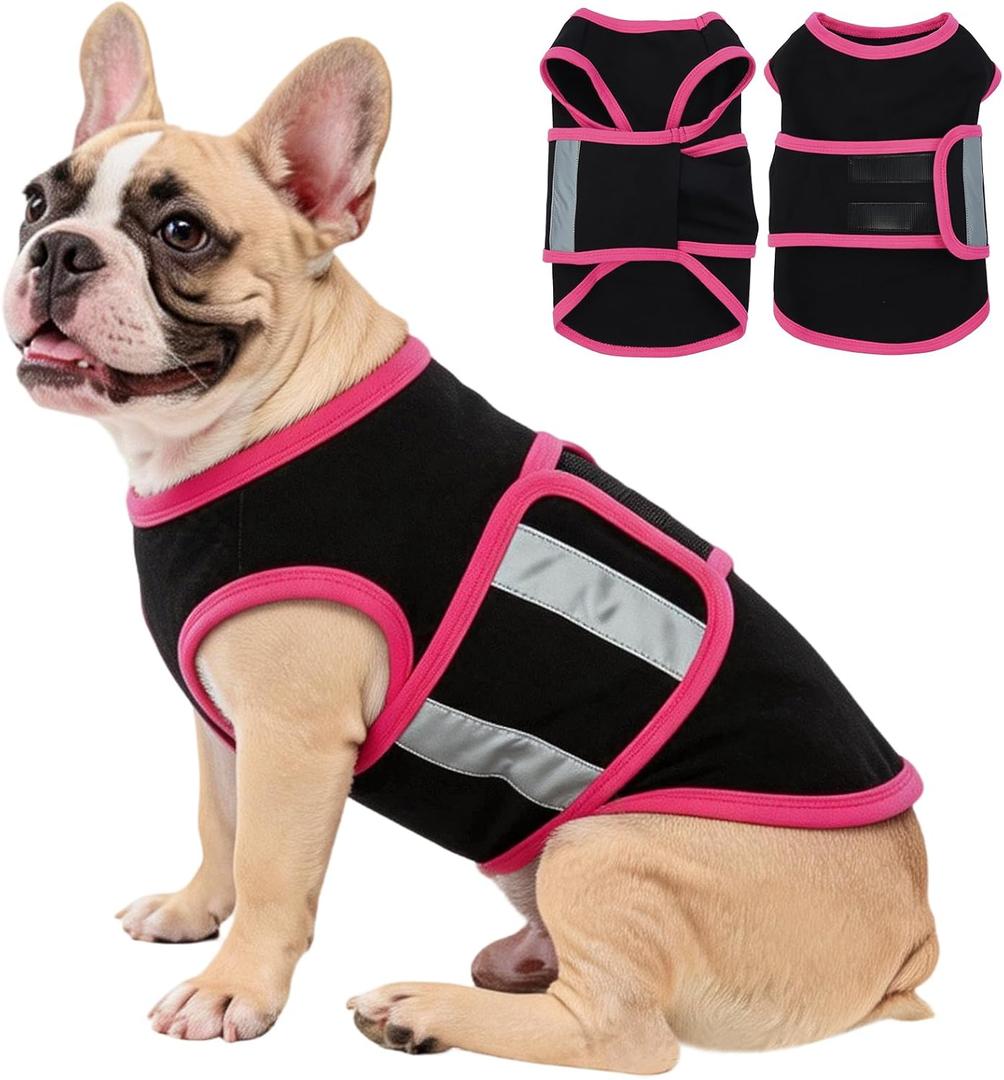 Dog Anxiety Calming Vest, Gentle Compression Anxiety Suit for Dogs, Breathable Dog Calming Wrap for Separation Anxiety, Thunder, Fireworks, Vet Visits, Black M