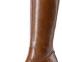 DREAM PAIRS Women's Knee High Boots Chunky Platform Heel Round Toe Boots for Women Side Zipper Stylish Comfortable Tall Boots (9.5, Brown)