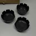 Reginary Pack of 48 Round Black Plastic Ashtrays Cigar Bulk Black Ashtray for Home Restaurant Bar Indoor Outdoor, 4 Inches in Diameter