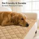 Smiry Pet Couch Covers for Dogs Washable, Non-Slip Fuzzy Couch Covers for 3 Cushion Sofa Pet Friendly, Soft Thick Furniture Protector Sofa Slipcover Mat for Dogs (Camel, 27.6" x 82.7")