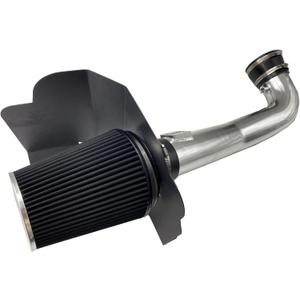 4-Inch Cold Air Intake Kit with Heat Shield + Filter Compatible for Silverado 1500 14-18; Sierra 1500 14-18; for Cadillac Escalade Suburban Yukon Tahoe 15-20 5.3L 6.2L V8 (Silver Tube & Black Filter)